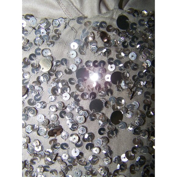 Cache Mini Dress Bronze Sequins Holiday Party Silk Size 10 - Picture 6 of 9